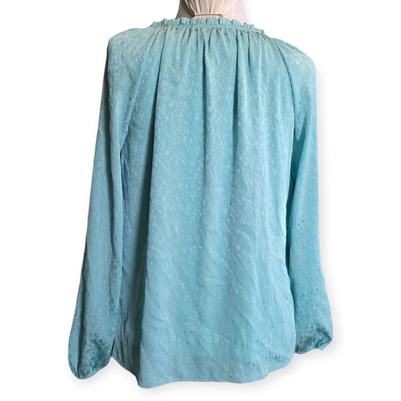 LC Lauren Conrad Long Sleeve Peasant Blouse, Blue/Green Color, Sizr XS - Picture 5 of 7